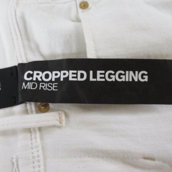 New! Express 4R Mia Cropped Legging Jeans Bright White Solid - Picture 4 of 9